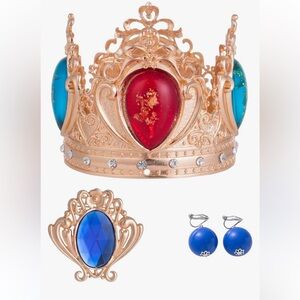 Yan Dream Princess Crown &Amulet BLue Clip-on Earrings Kit for Women Costume NWT